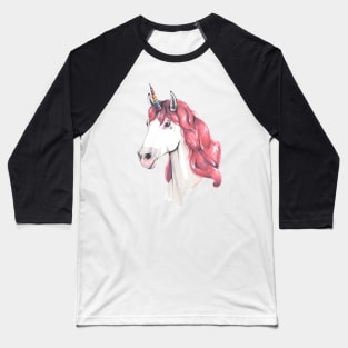 Pink hair unicorn Baseball T-Shirt